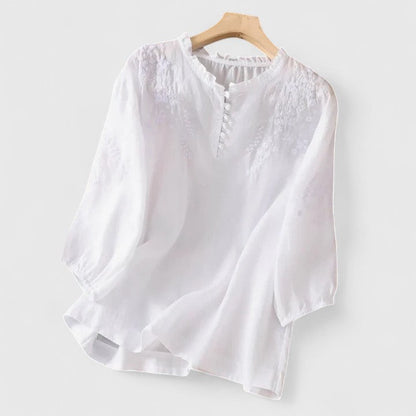 Averelle | Women’s Embroidered Button Front Blouse