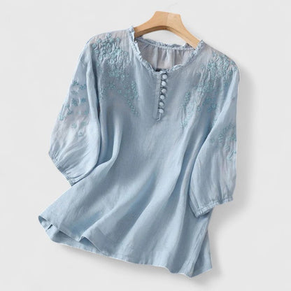 Averelle | Women’s Embroidered Button Front Blouse