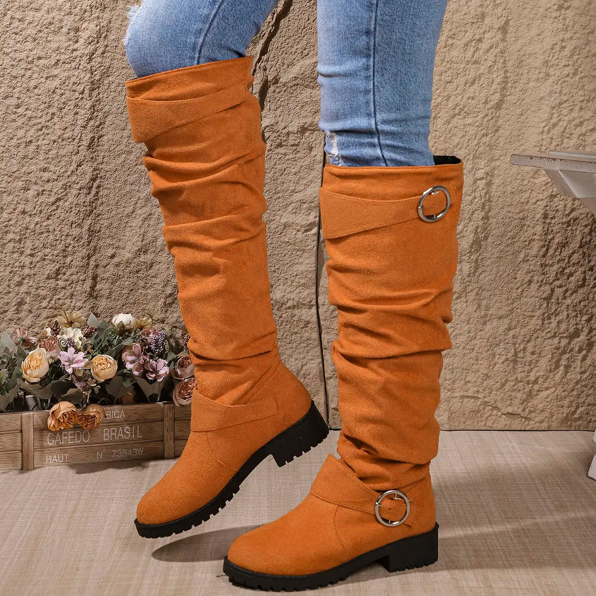 Cecily | Women’s Knee-High Buckle Boots