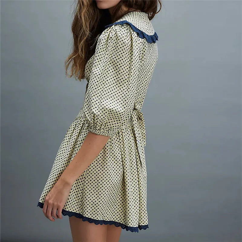 Hannah | Women’s Feminine Lace Collar Mini Dress