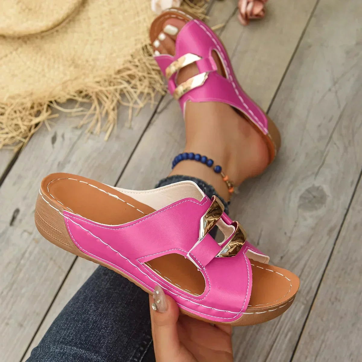 Paisley | Women’s Orthopedic Colorblock Wedge Sandals