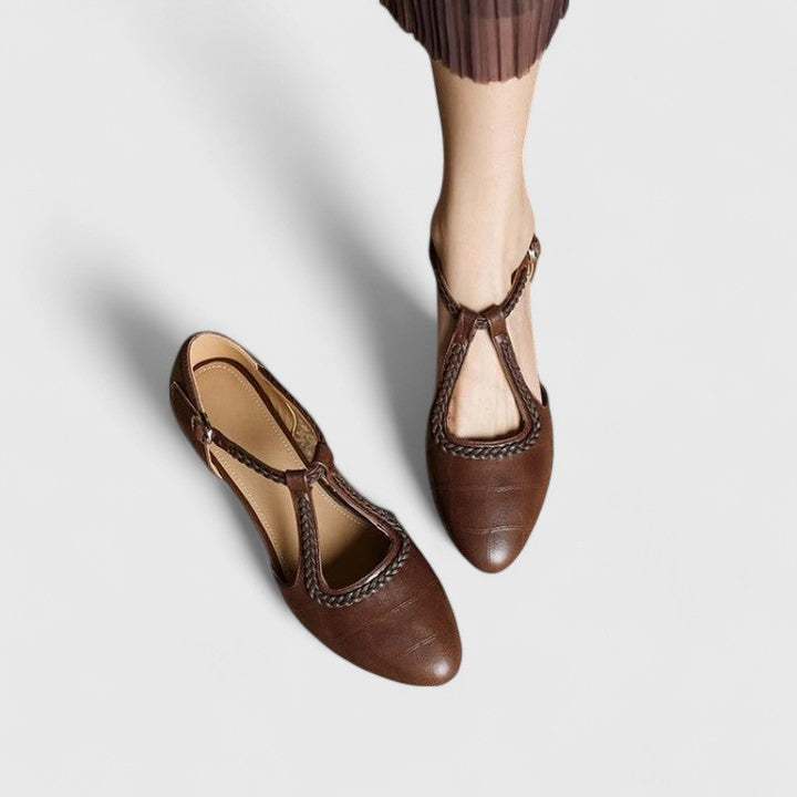 Adeline | Women’s Elegant T-Strap Flat Sandals