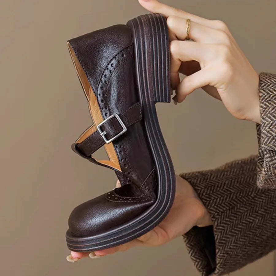 Wren | Women’s Classic Leather T-Strap Mary Jane Shoes