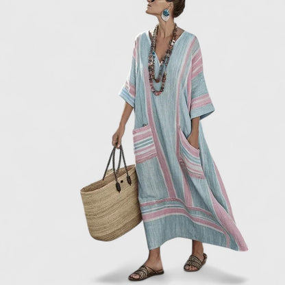 Rory | Women’s Elegant Bohemian Striped Maxi Dress