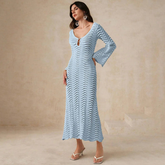 Alexa | Women’s Breezy Open-Knit Midi Dress