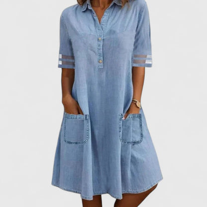 Aubrey | Women’s Figure Flattering Denim Midi Dress