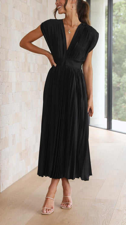 Angelica | Women’s Classic Pleated Maxi Dress