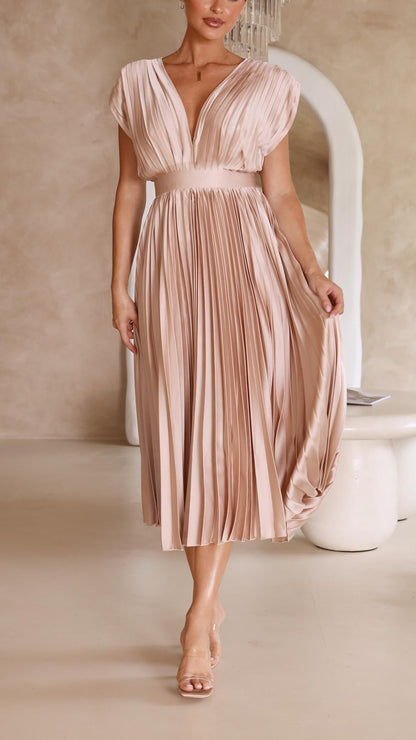 Angelica | Women’s Classic Pleated Maxi Dress