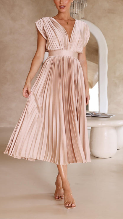 Angelica | Women’s Classic Pleated Maxi Dress