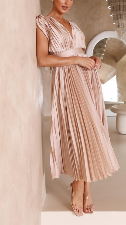 Angelica | Women’s Classic Pleated Maxi Dress