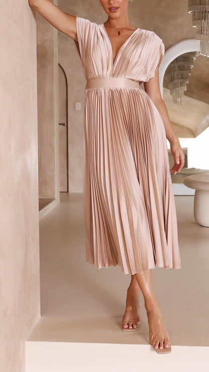 Angelica | Women’s Classic Pleated Maxi Dress