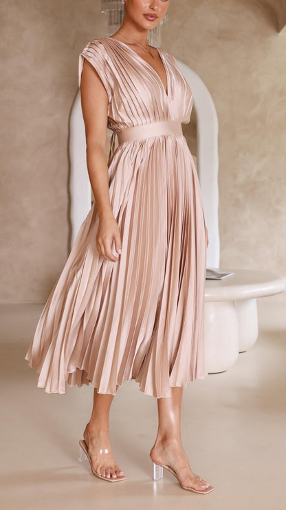 Angelica | Women’s Classic Pleated Maxi Dress