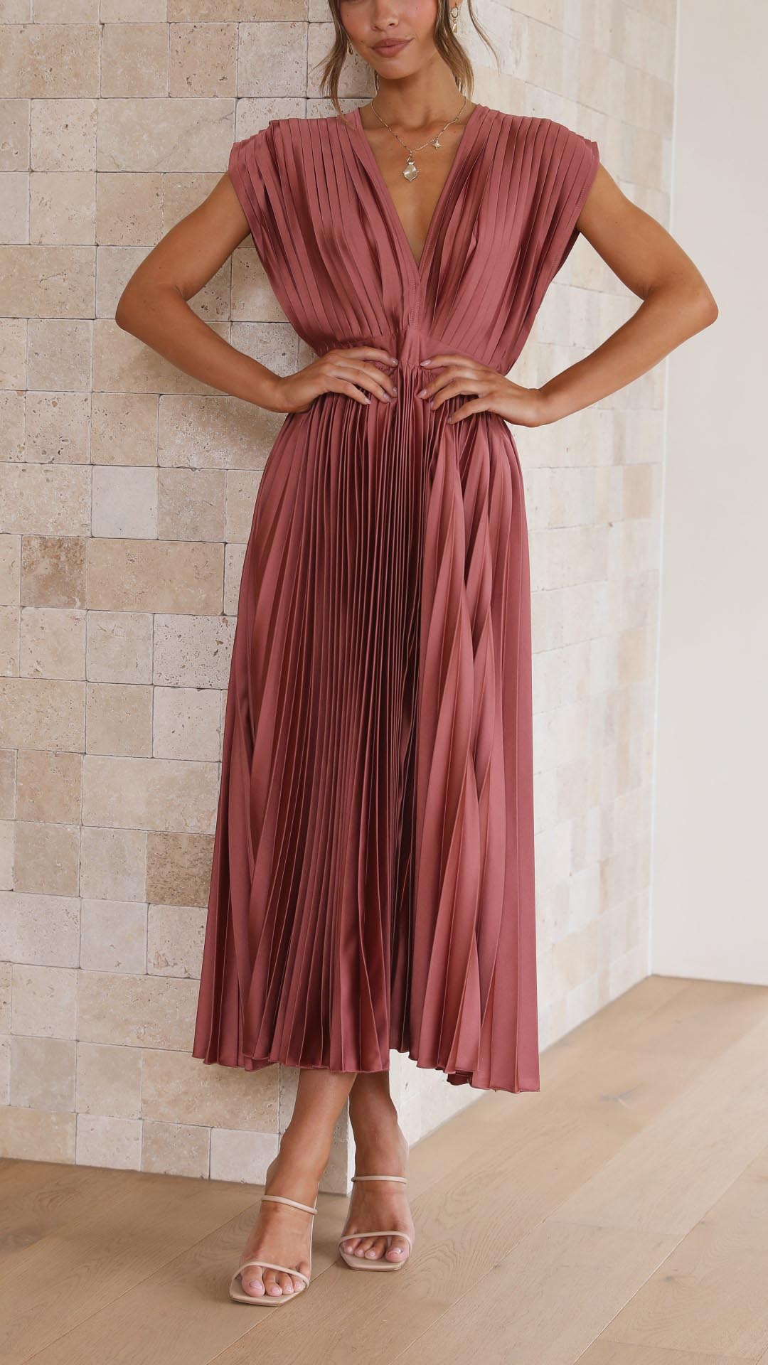 Angelica | Women’s Classic Pleated Maxi Dress