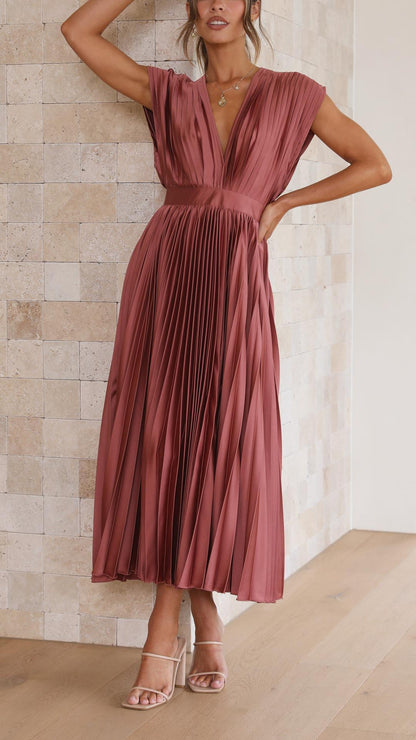 Angelica | Women’s Classic Pleated Maxi Dress