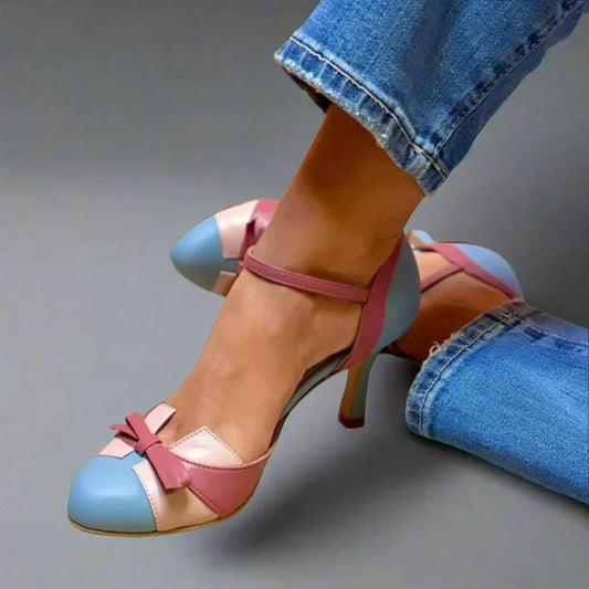 Kendall | Women’s Bow Strap Pumps with Mid Heel