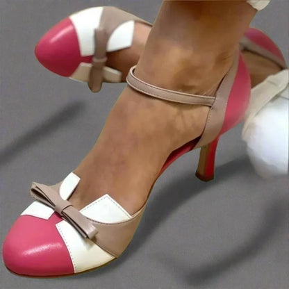 Kendall | Women’s Bow Strap Pumps with Mid Heel