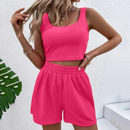 Avery | Women’s High Waist Lounge Shorts Set