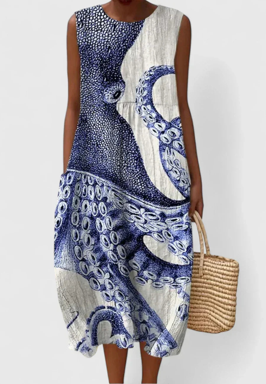 Nerissa | Women’s Abstract Print Midi Dress