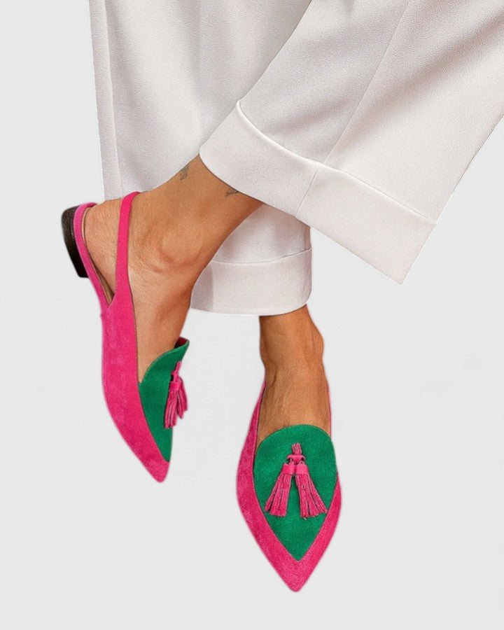 Sable | Women’s Colorblock Pointed Toe Slingback Loafers