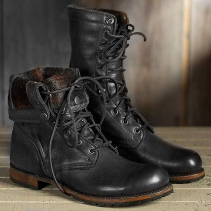 Mary | Women’s Leather Boots with Round Toe and Mid-Height Shaft