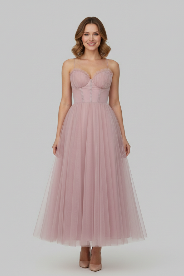 Cambria | Women’s Strapless Tulle Midi Dress