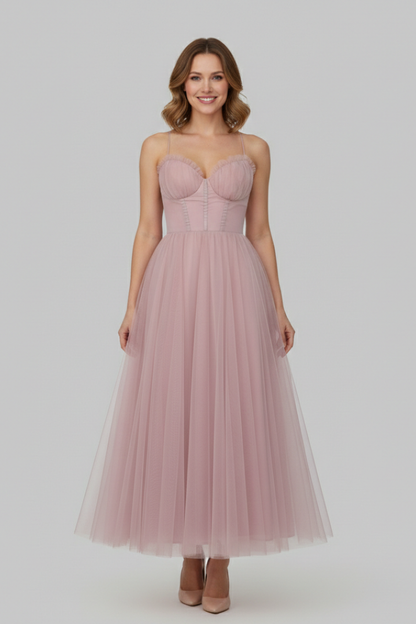 Cambria | Women’s Strapless Tulle Midi Dress