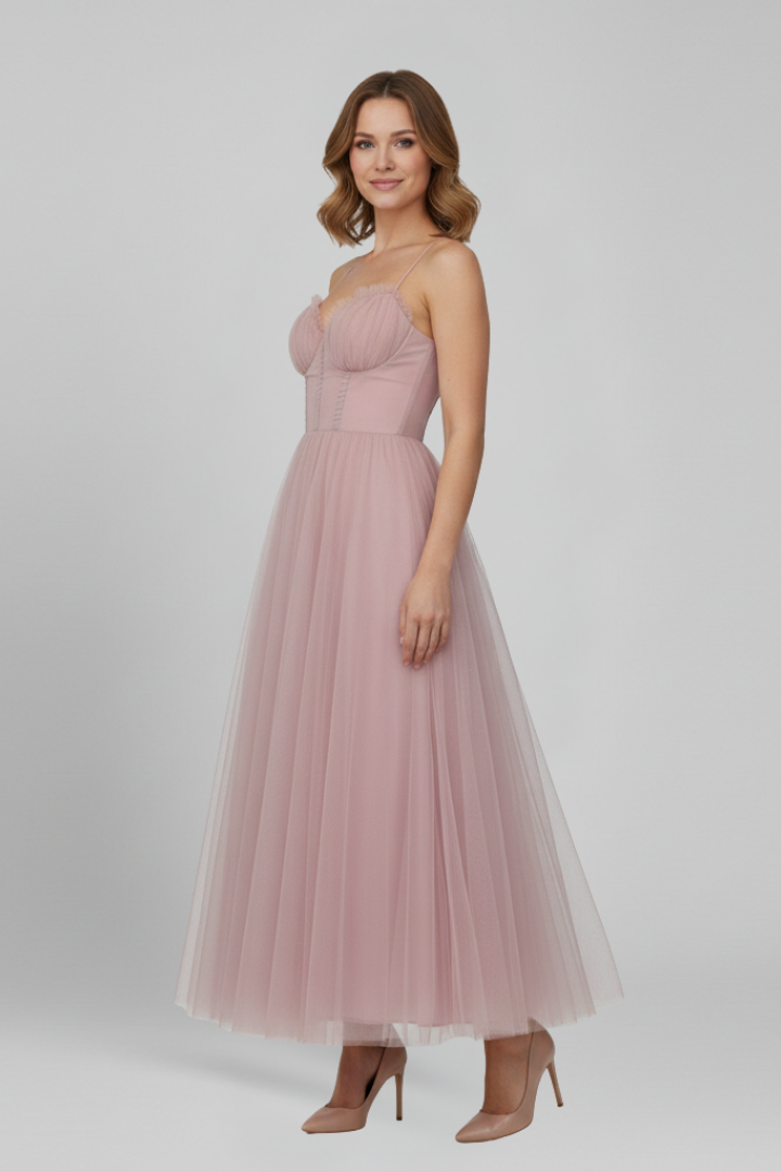 Cambria | Women’s Strapless Tulle Midi Dress