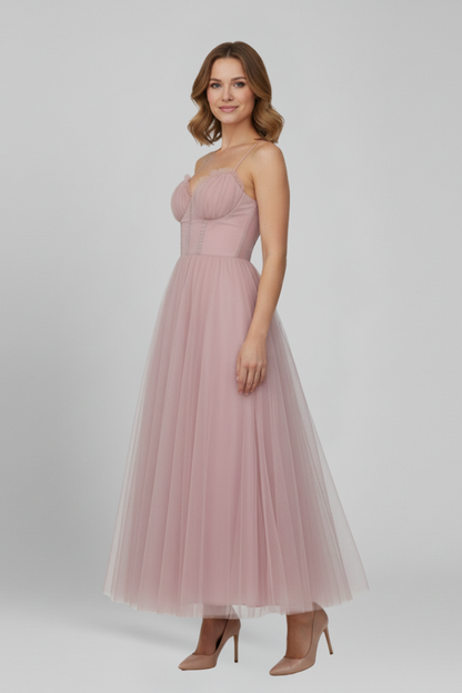 Cambria | Women’s Strapless Tulle Midi Dress