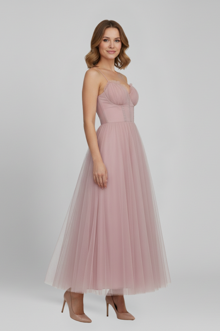 Cambria | Women’s Strapless Tulle Midi Dress