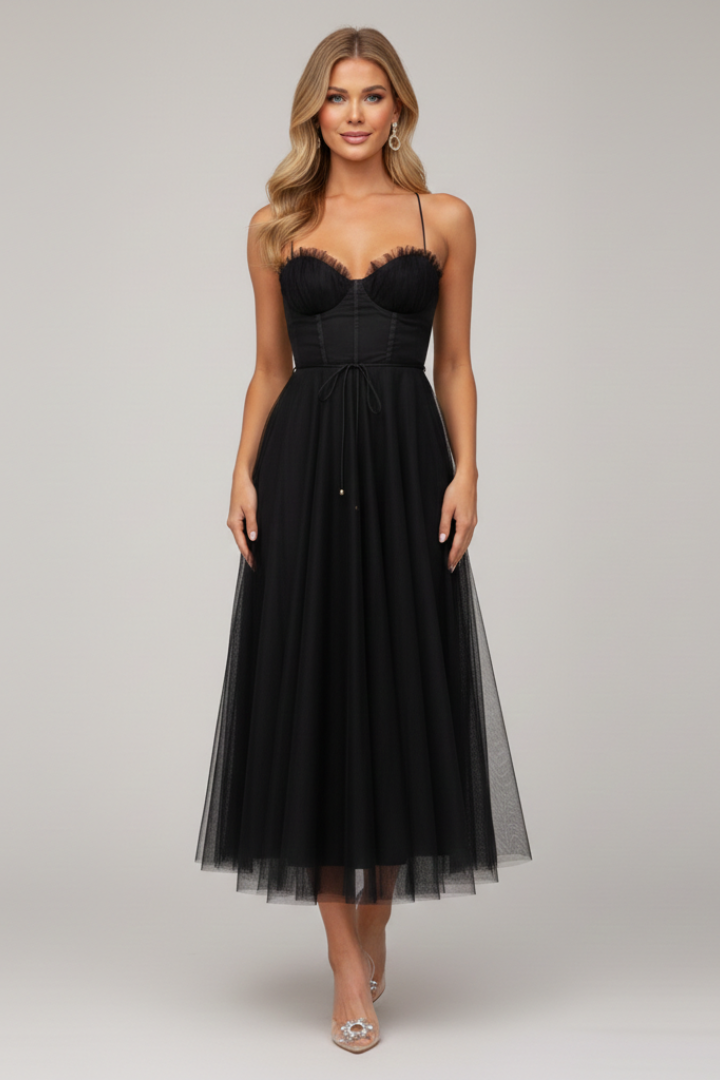 Cambria | Women’s Strapless Tulle Midi Dress