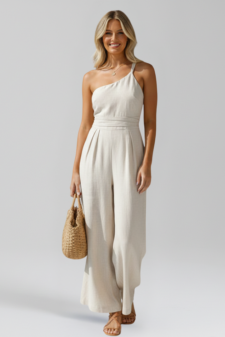 Aubriella | Women’s One Shoulder Wide Leg Jumpsuit