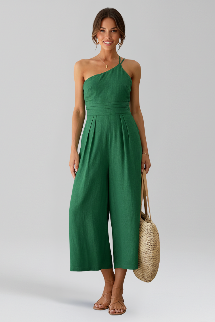 Aubriella | Women’s One Shoulder Wide Leg Jumpsuit