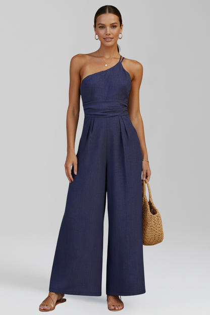 Aubriella | Women’s One Shoulder Wide Leg Jumpsuit