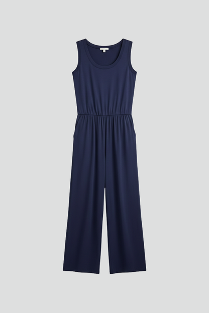Ellery | Women’s Crew Neck Wide Leg Jumpsuit with Elastic Waist