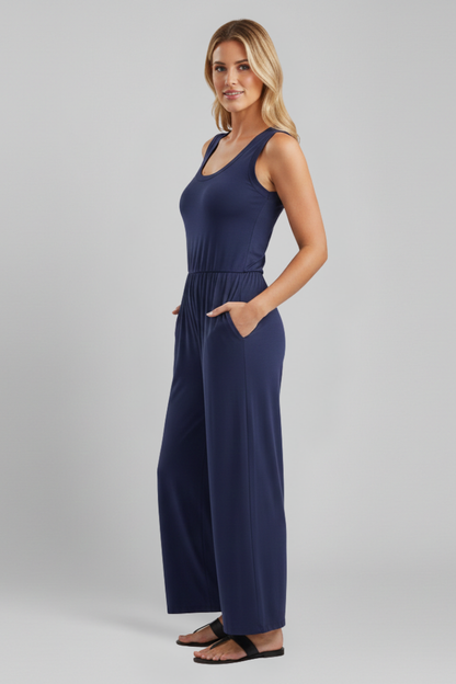 Ellery | Women’s Crew Neck Wide Leg Jumpsuit with Elastic Waist