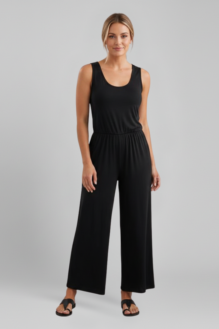 Ellery | Women’s Crew Neck Wide Leg Jumpsuit with Elastic Waist