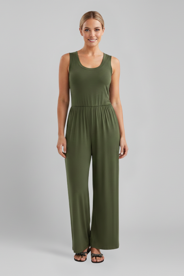 Ellery | Women’s Crew Neck Wide Leg Jumpsuit with Elastic Waist