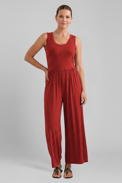 Ellery | Women’s Crew Neck Wide Leg Jumpsuit with Elastic Waist