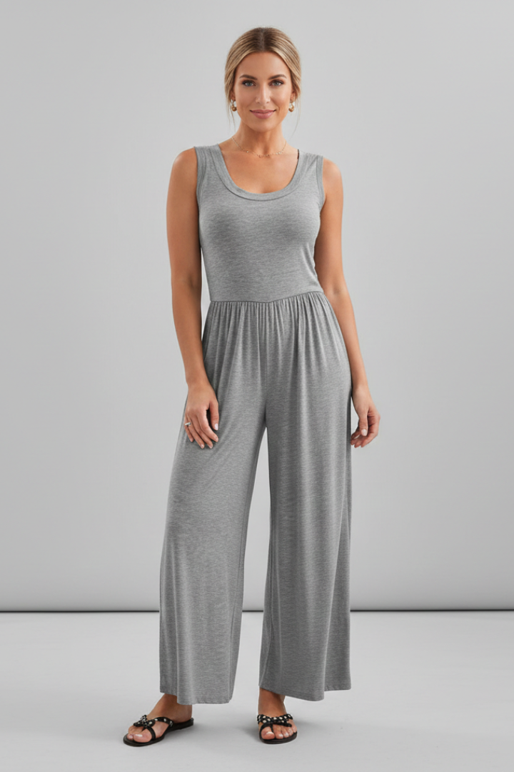 Ellery | Women’s Crew Neck Wide Leg Jumpsuit with Elastic Waist
