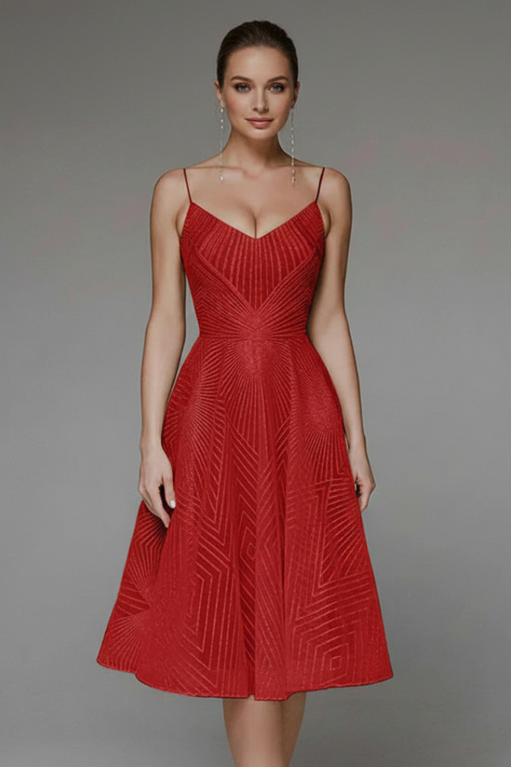 Coralie | Women’s Spaghetti Strap A-Line Midi Dress