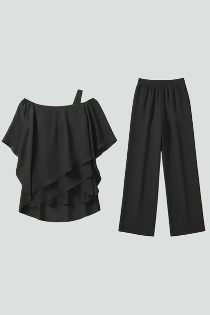 Seraphina | Women’s Off Shoulder Flowing Wide Leg Jumpsuit