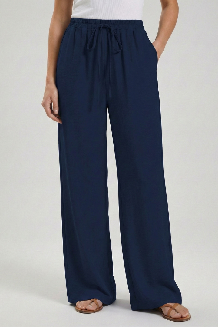 Zinnia | Women’s Drawstring Palazzo Pants with Side Pockets