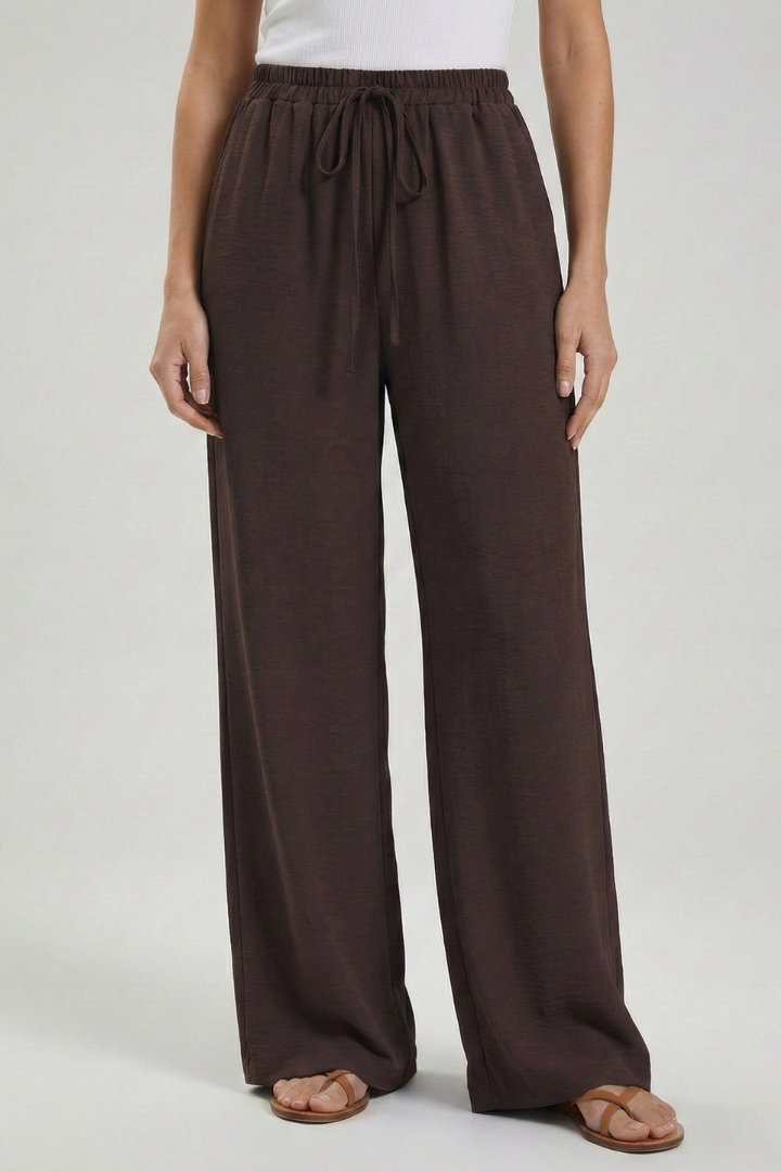 Zinnia | Women’s Drawstring Palazzo Pants with Side Pockets