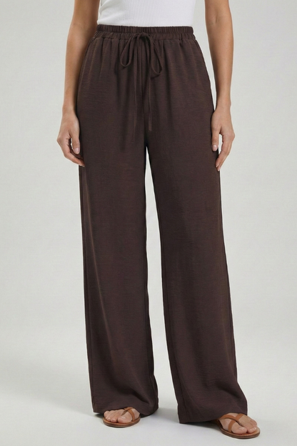 Zinnia | Women’s Drawstring Palazzo Pants with Side Pockets