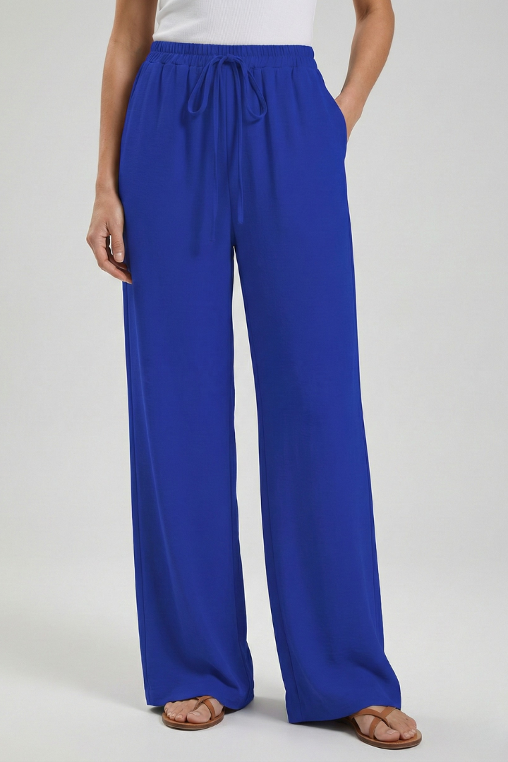 Zinnia | Women’s Drawstring Palazzo Pants with Side Pockets