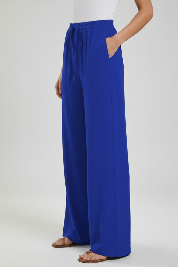 Zinnia | Women’s Drawstring Palazzo Pants with Side Pockets