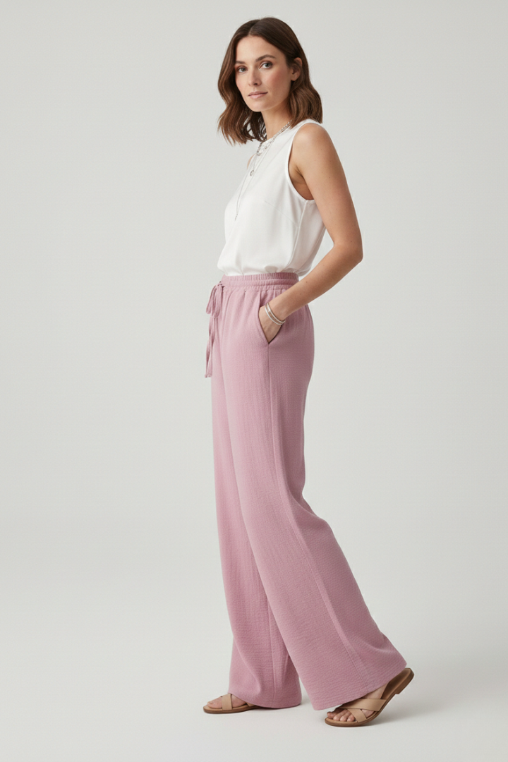 Callie | Women’s Casual Palazzo Trouser with Drawstring Waist