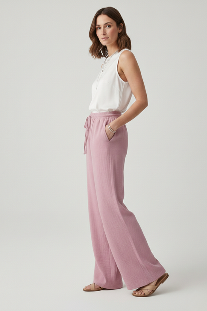 Callie | Women’s Casual Palazzo Trouser with Drawstring Waist