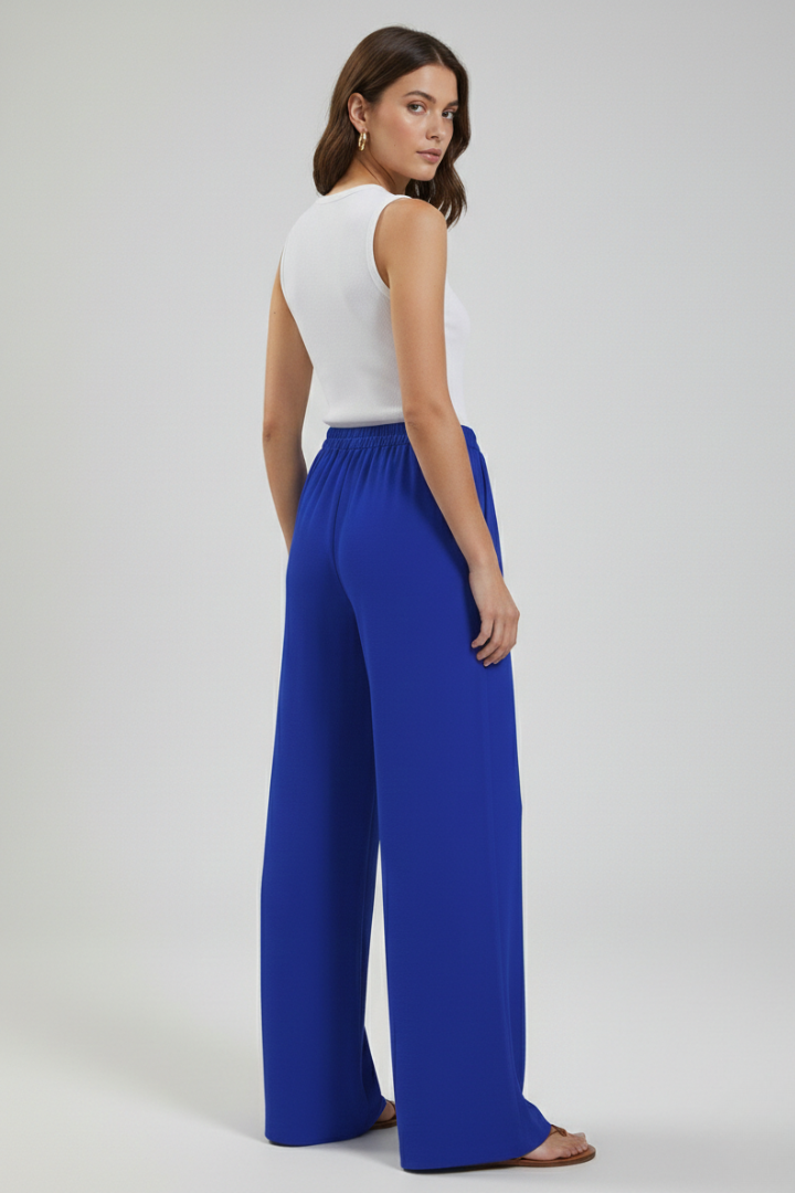 Zinnia | Women’s Drawstring Palazzo Pants with Side Pockets