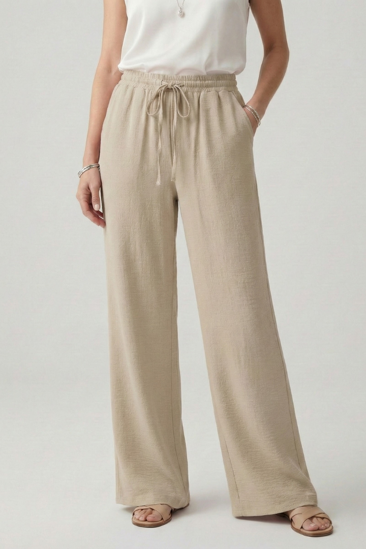 Callie | Women’s Casual Palazzo Trouser with Drawstring Waist